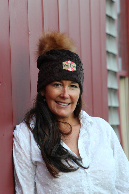 Women's Apres Ski headwear - Sugarbush Vintage Patch Pom
