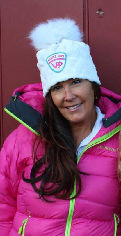 Womens apres ski hat Winter Park ski resort custom beanie Kat Whalen